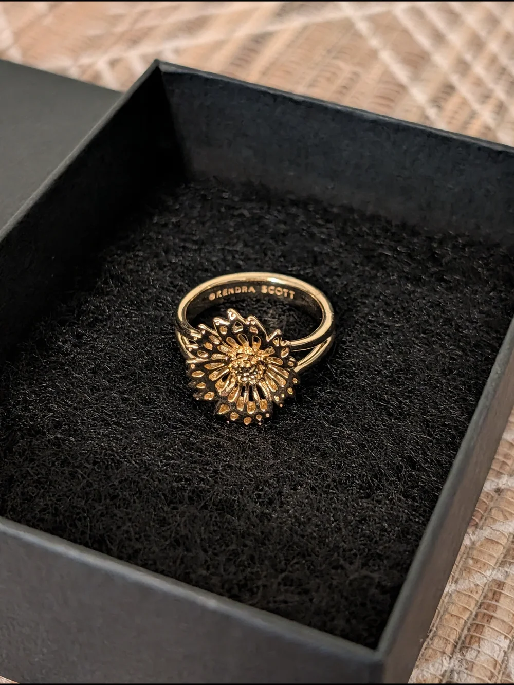 Kendra Scott Gold Tone Brielle Band Flower Ring
